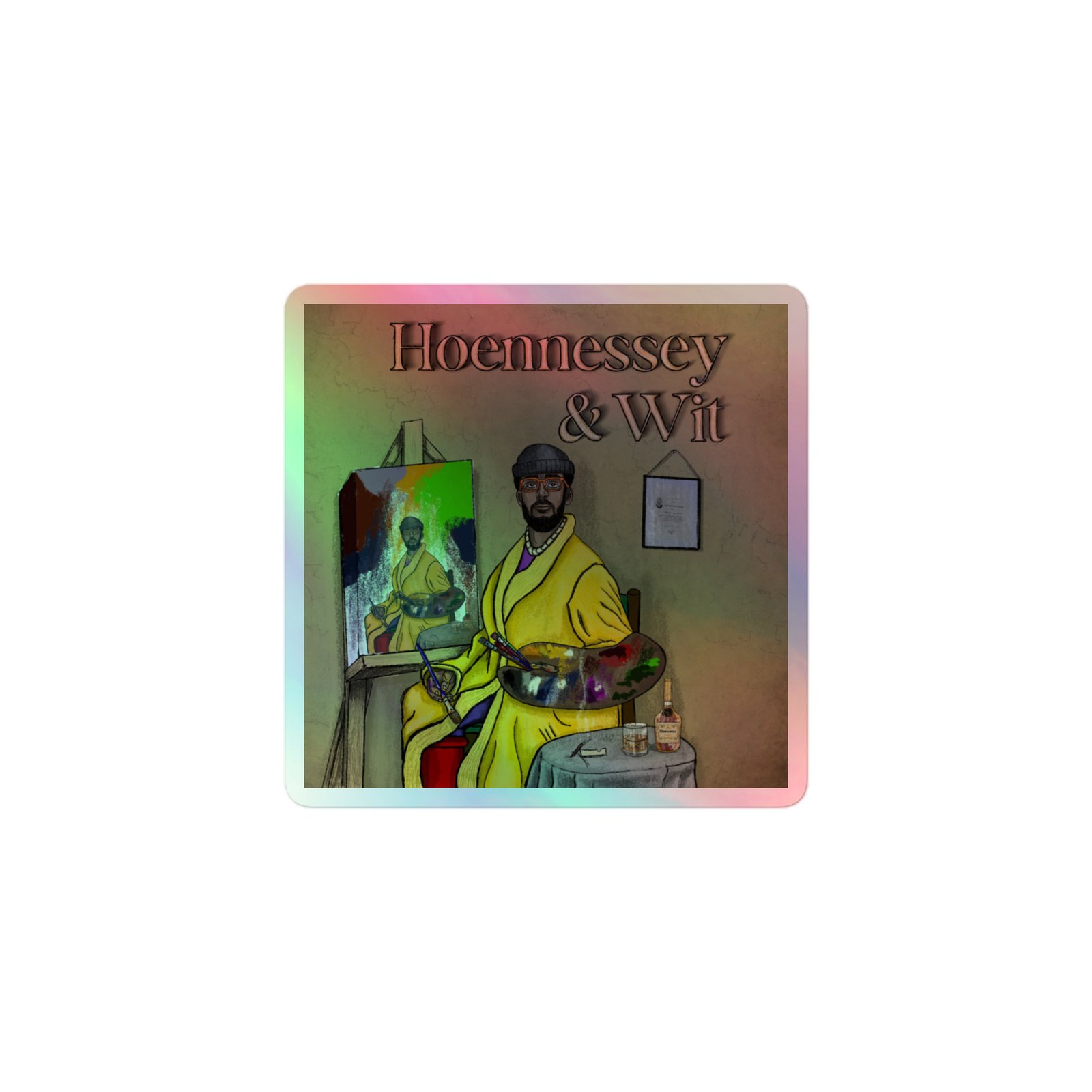 La Isla Digital x Hugo Star - Hoennessey & Wit - Holo Sticker